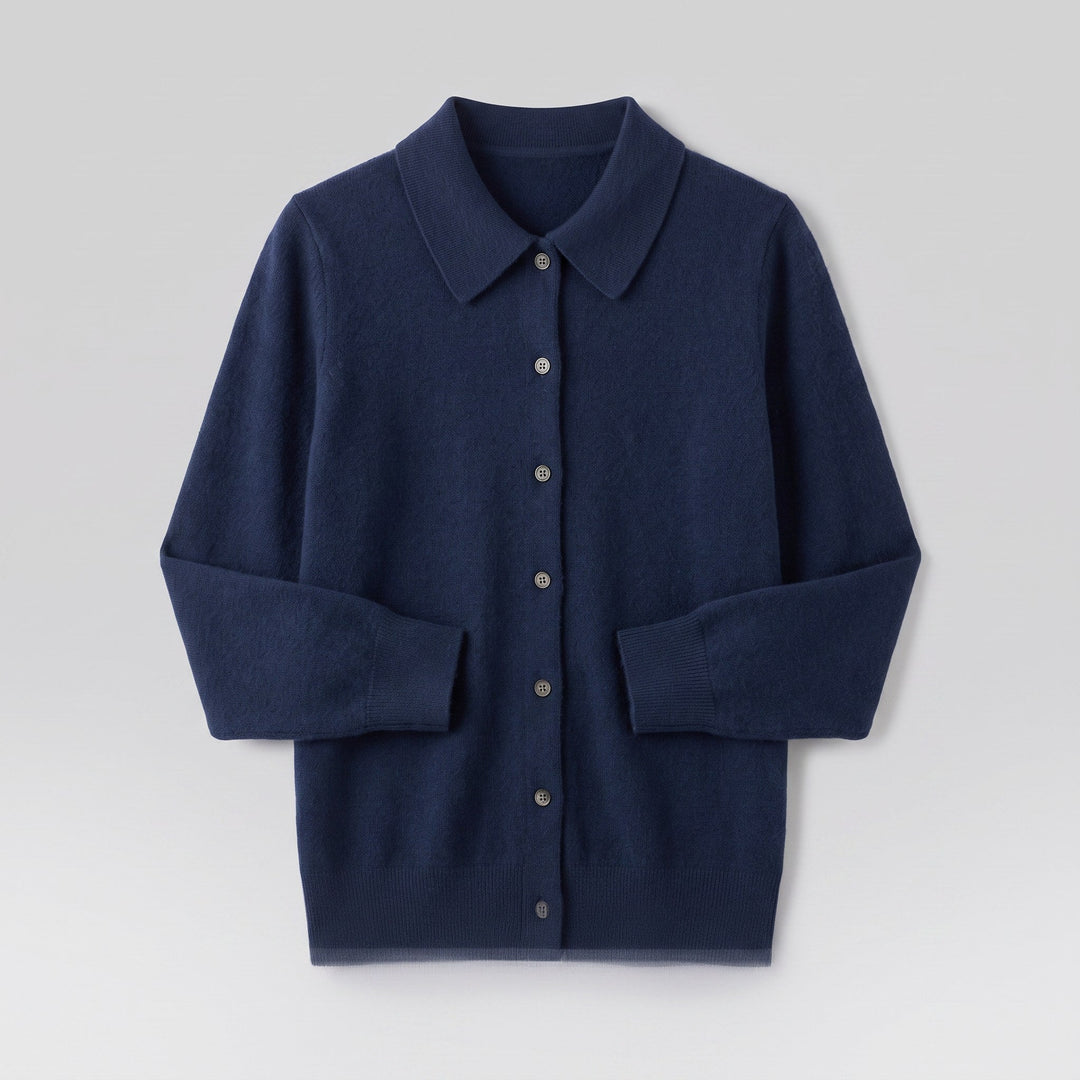 Windsor polo cardigan product flat lay
