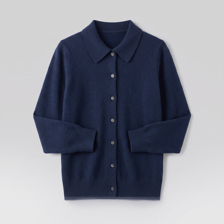 Windsor polo cardigan product flat lay