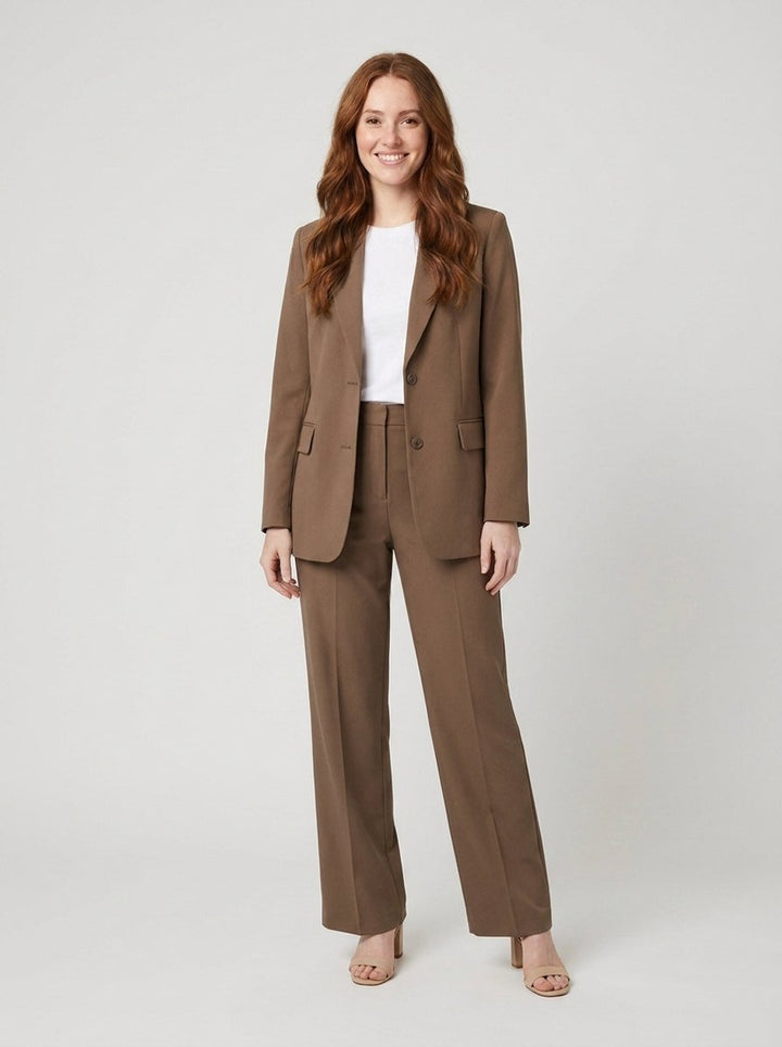 Wisteria brown blazer suit front