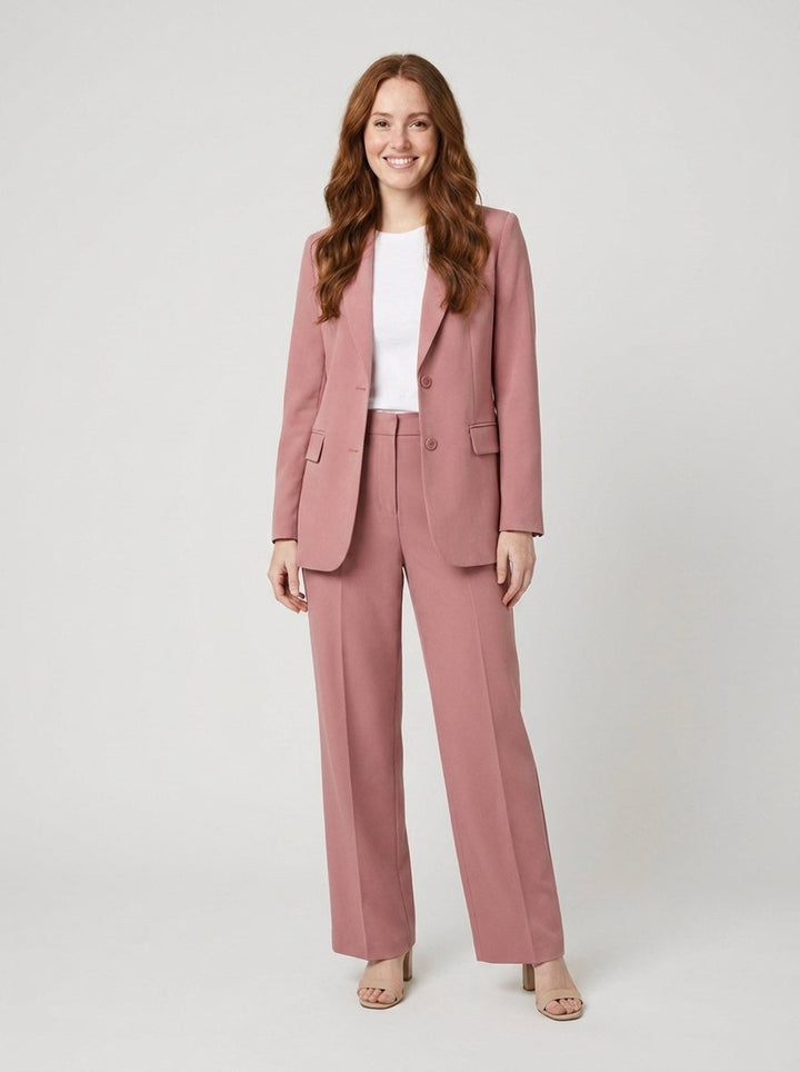 Wisteria pink blazer suit front