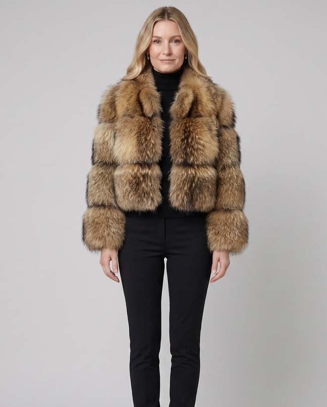 Women's faux-fur coat, full length