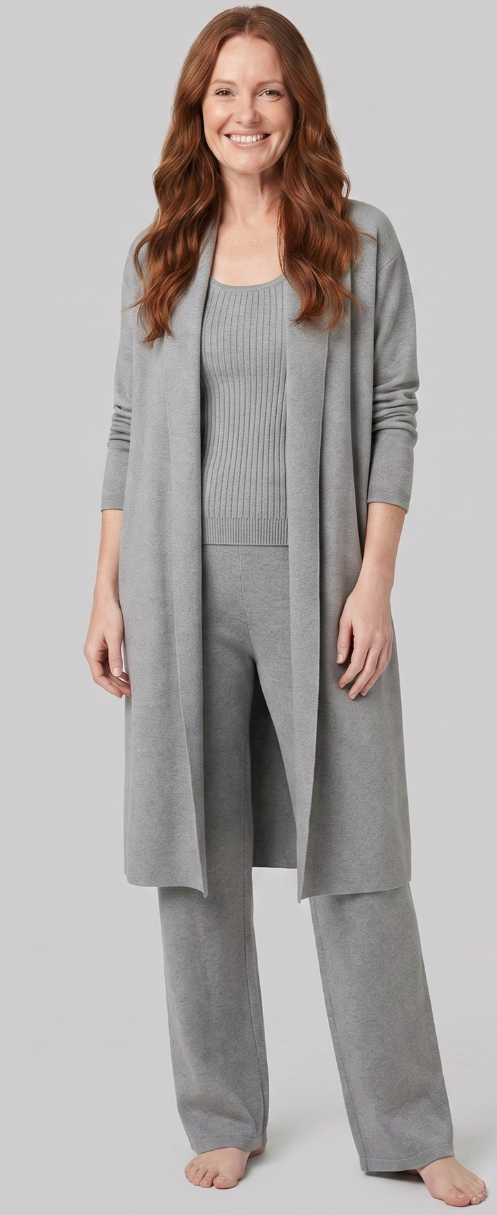 Three-Piece Knit Lounge Set - Women's Matching Set