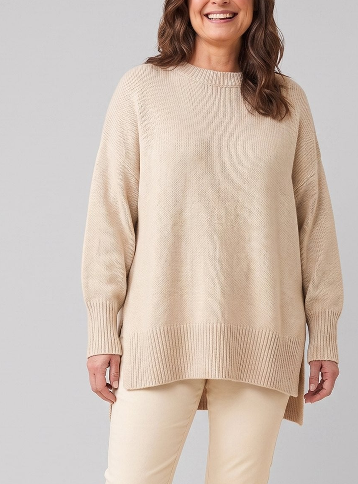 Oversized Pullover - Women's Wool-Cashmere Sweater