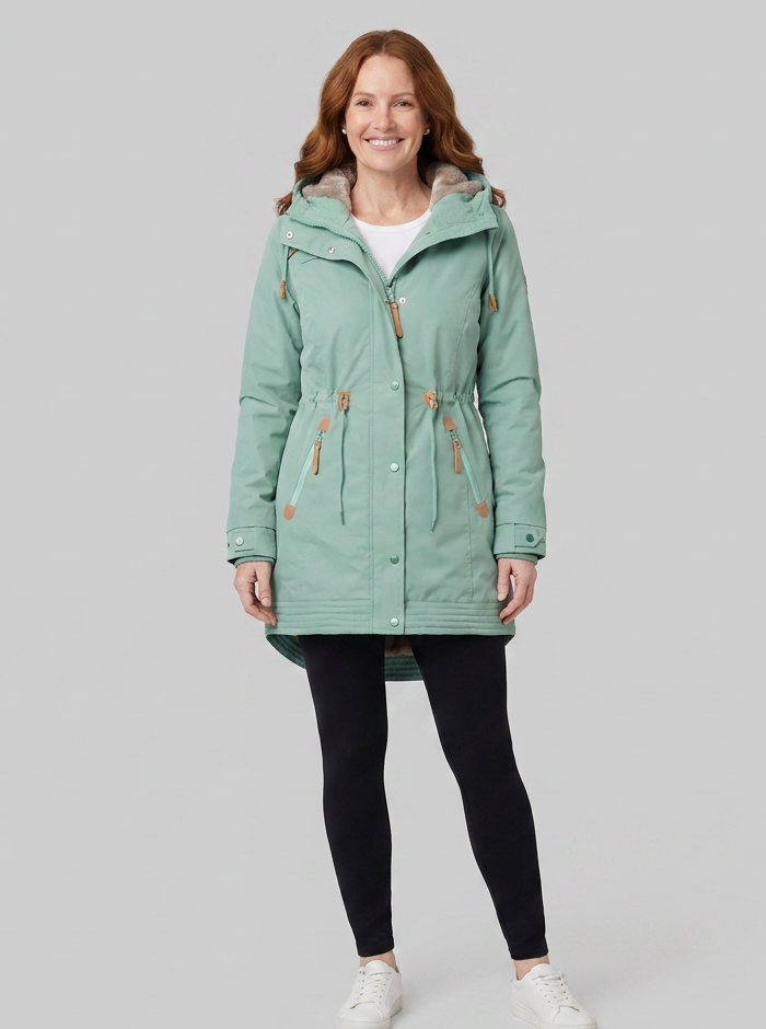 Women's sage parka, full length