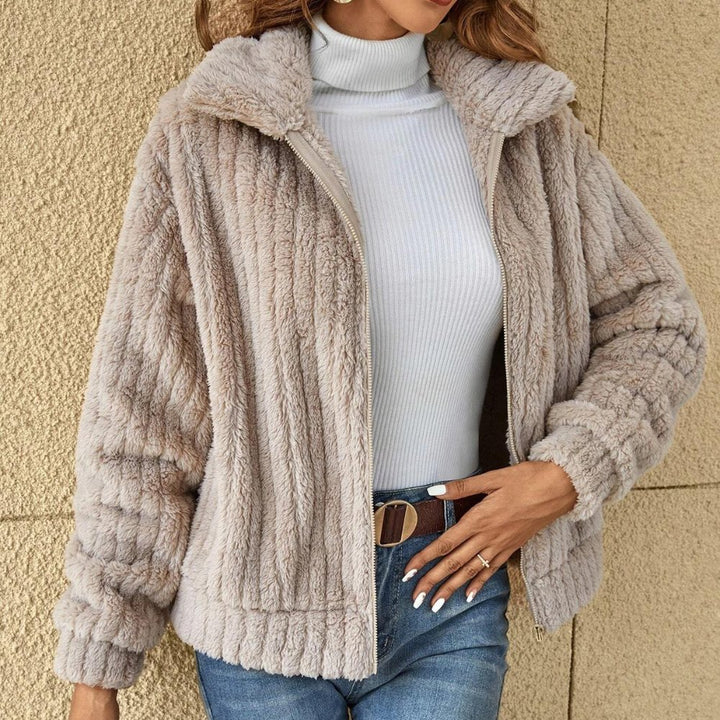 Women's Plush Shawl-Collar Cardigan, Loose Fit, Five Colours